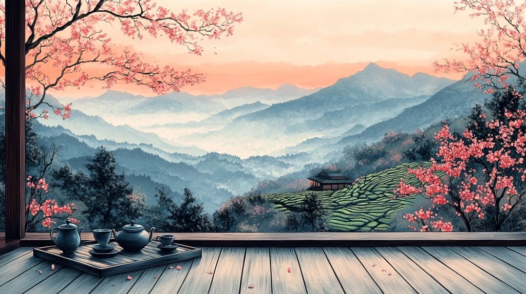 茶园樱花茶具