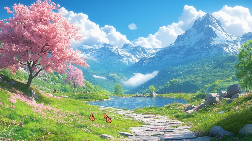 樱花树下的小径