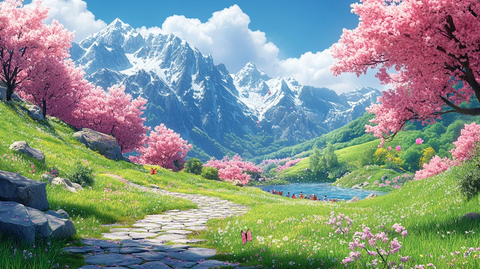 樱花树下的小径