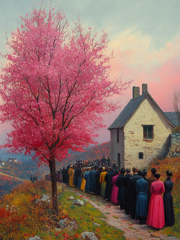 田野树影夕阳红