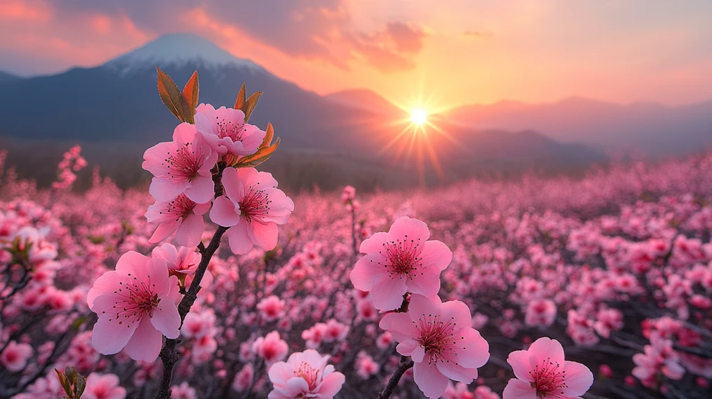 桃花山间夕阳