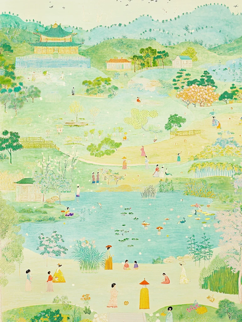 珐琅工艺公园景象