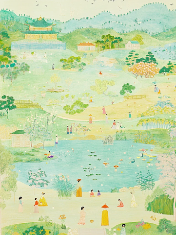 珐琅工艺公园景象