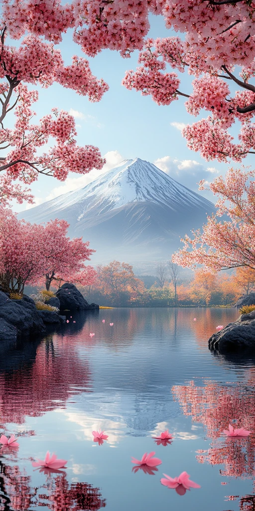 樱花与富士山