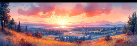 山坡上的河流村庄