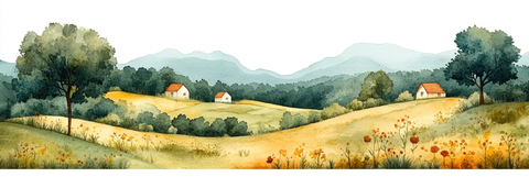 林间小屋风景图