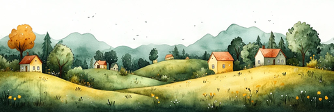 林间小屋风景图