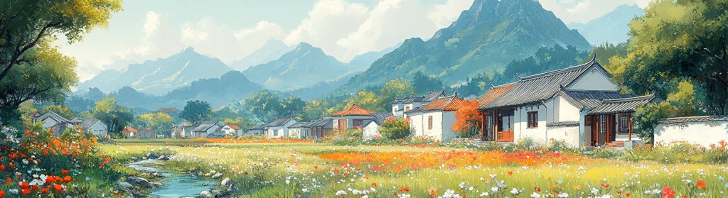 鲜花小溪稻田房