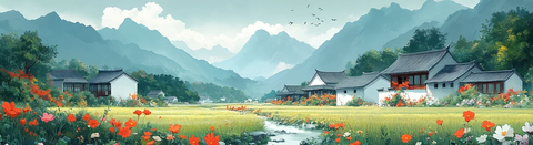 鲜花小溪稻田房