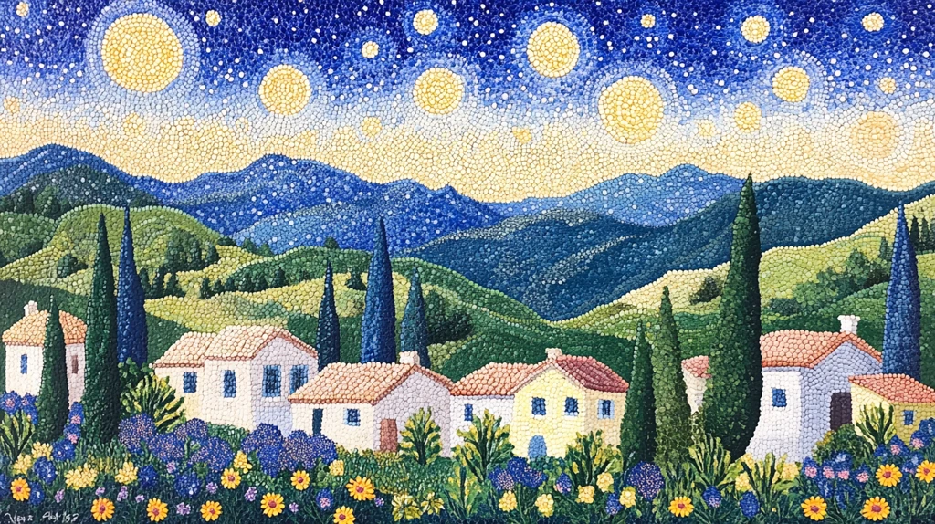 繁星点缀的村庄