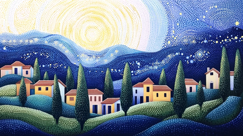 繁星点缀的村庄