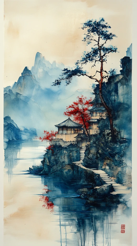 清明上河图风格山水