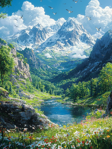 云山花谷间的黎明