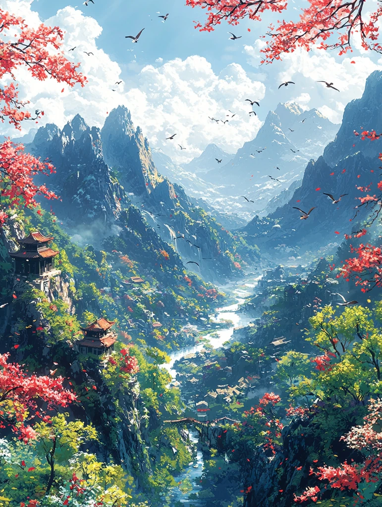 云山花谷间的黎明