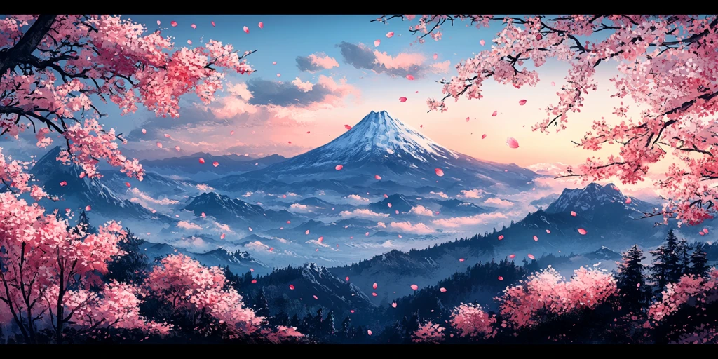 樱花山景工作垫