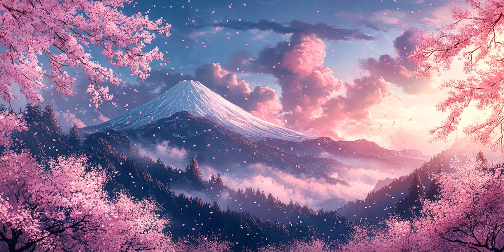 樱花山景工作垫