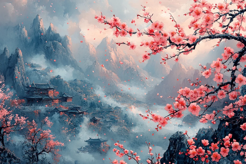 桃杏花开杜鹃红