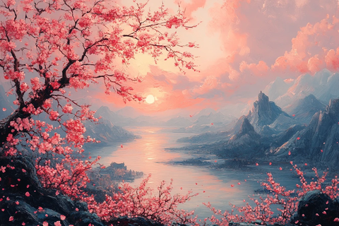 桃杏花开杜鹃红