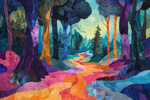 多彩树与抽象叶