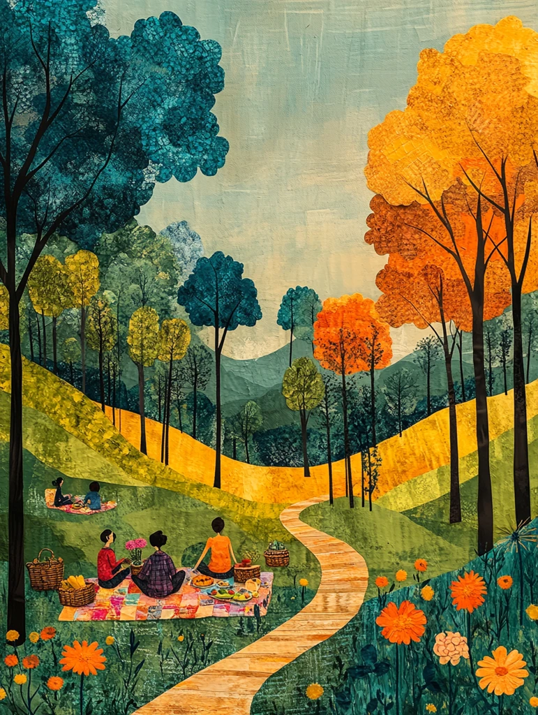 春日公园野餐景