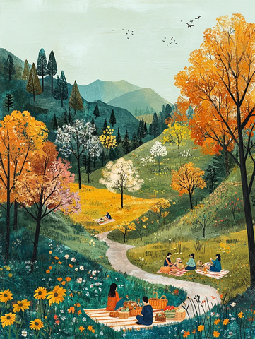 春日公园野餐景