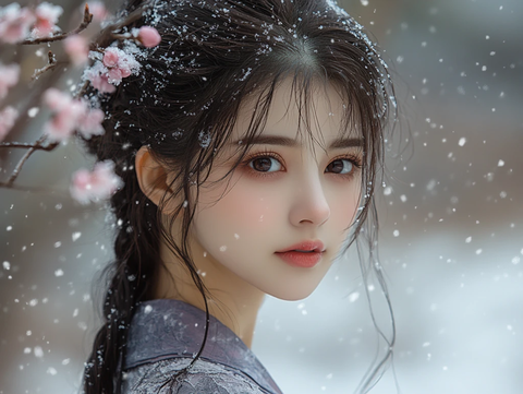 梅花雪景春意浓