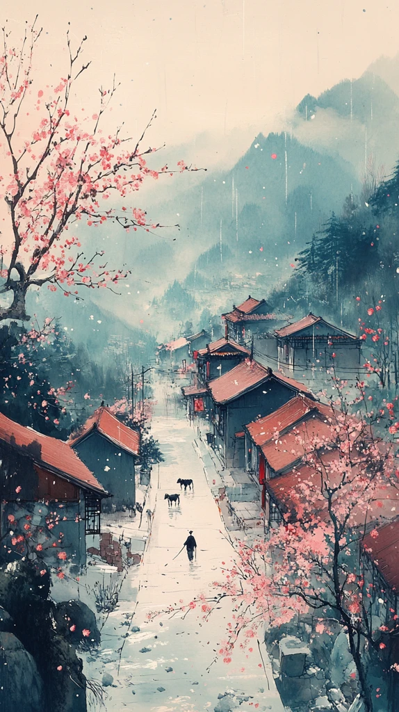 清明细雨杏花村