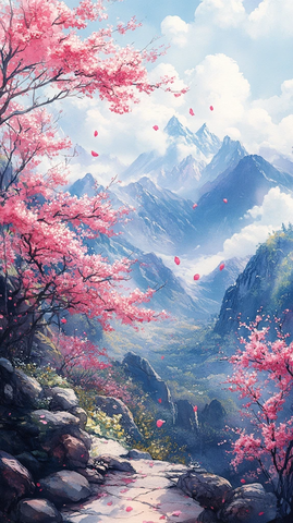 桃花李花杏花盛开