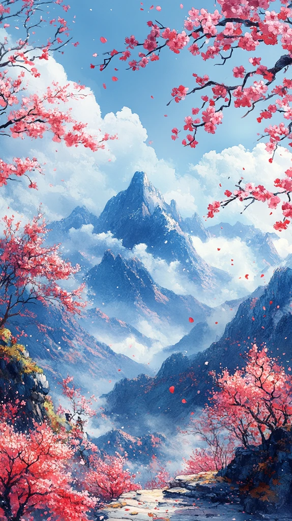 桃花李花杏花盛开