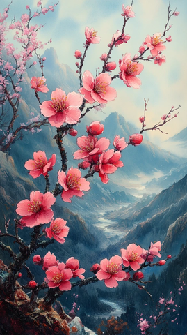 桃花李花杏花盛开