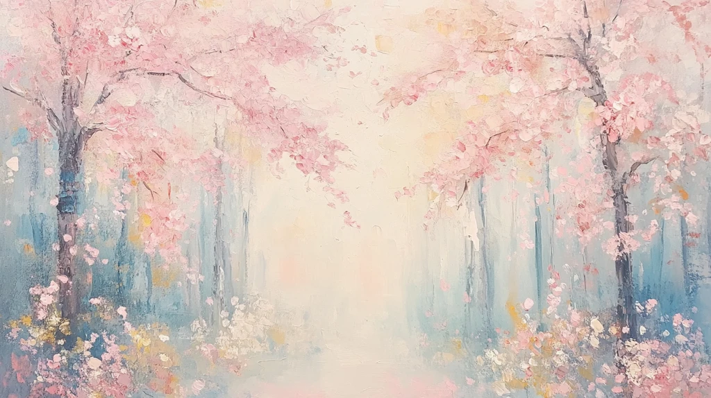 樱花树公园春景