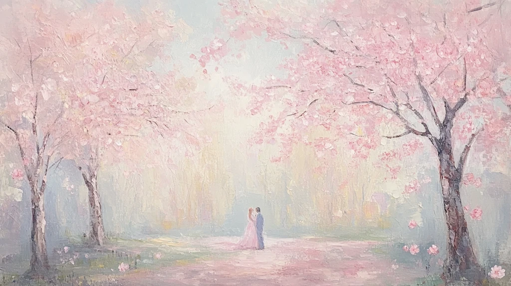 樱花树公园春景