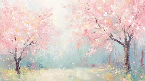 樱花树公园春景