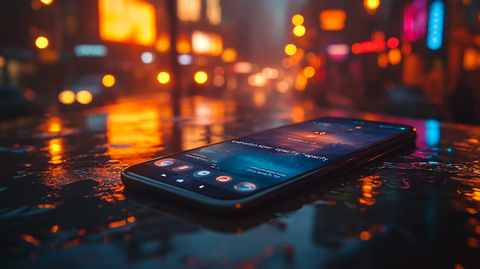 蓝色手机未来界面