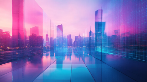 蓝紫立方玻璃路