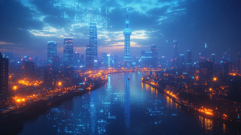 蓝光汇聚未来图景