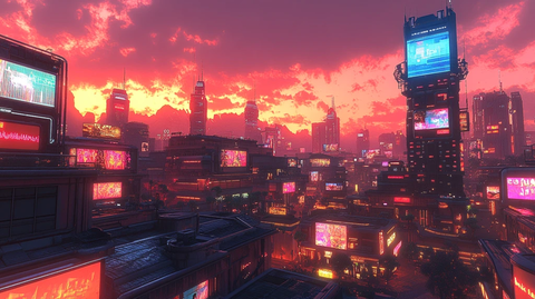 蓝光塔与数码屏