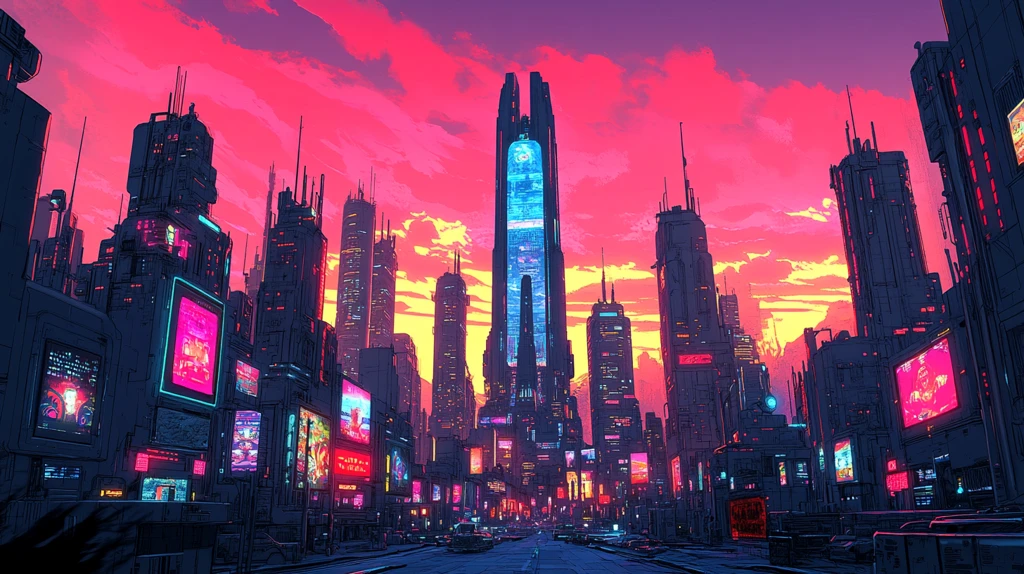 蓝光塔与数码屏