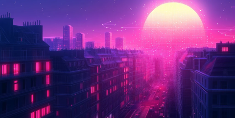 建筑低多边形背景