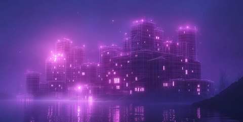 建筑低多边形背景