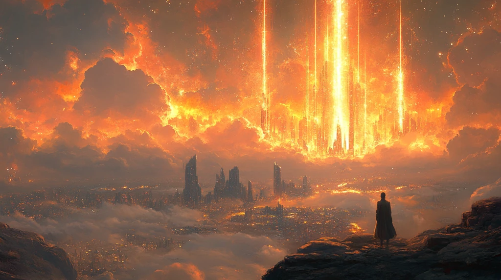 垂直光束城市景观