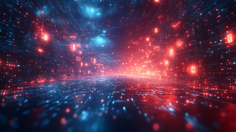 蓝红光束立方背景