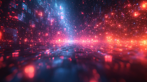 蓝红光束立方背景