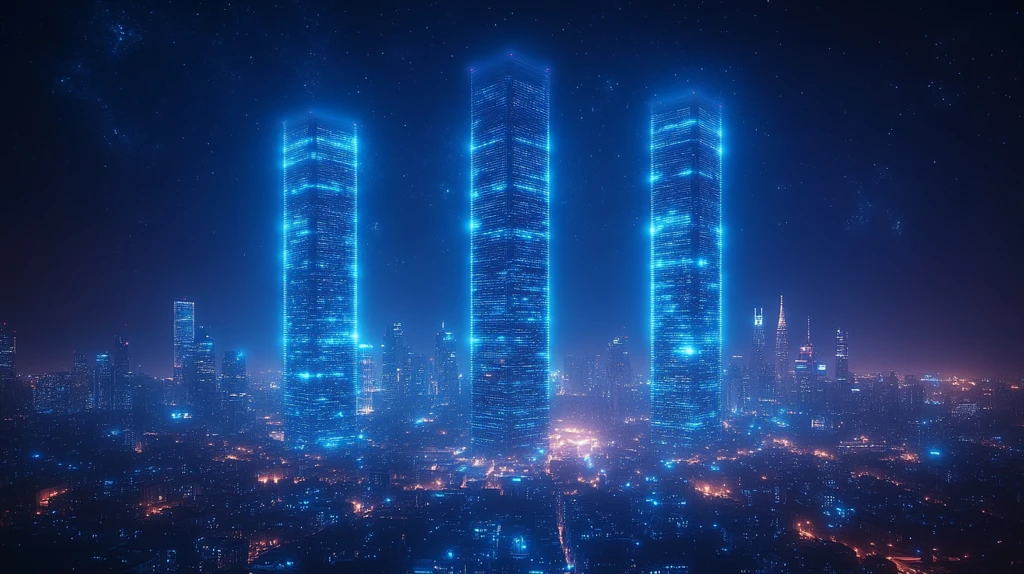 蓝色网格建筑群