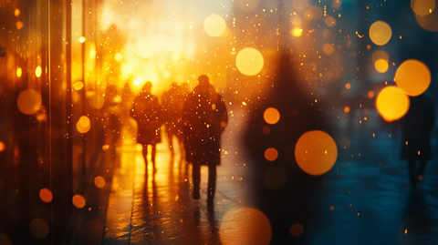 拥挤街道的光影