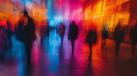 拥挤街道的光影