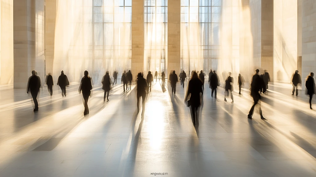 拥挤街道的光影