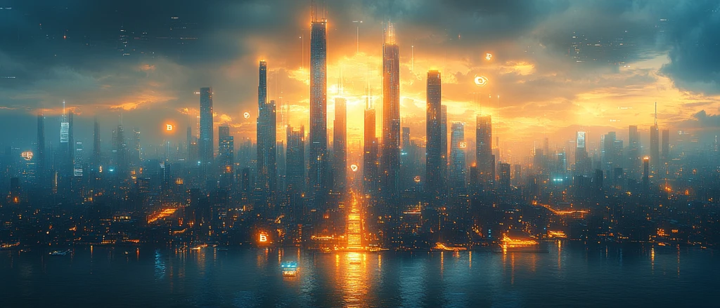 加密城市数字背景