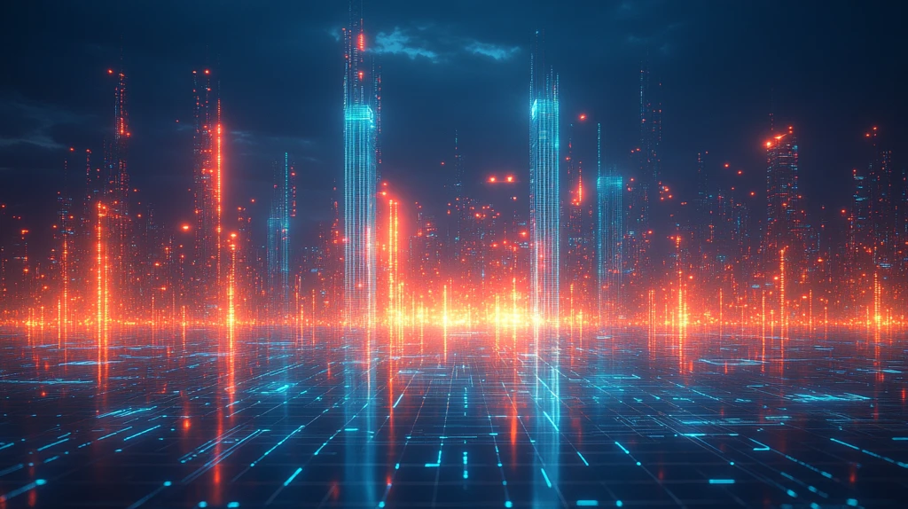 科技背景城市线条图