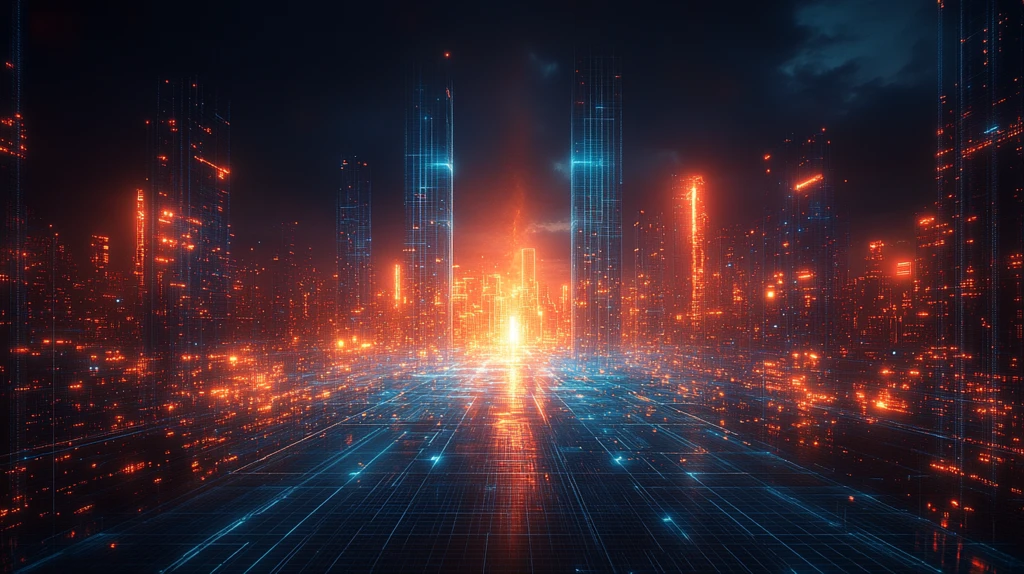 科技背景城市线条图